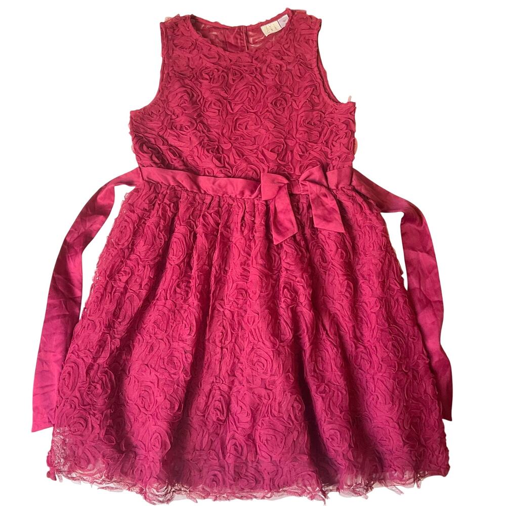 CRB Youth Girl Rose Dress size 16 Deep Pink Sleeveless Knee Length Princess